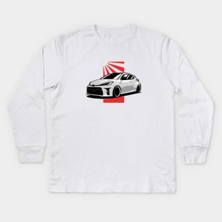 White Yaris GR Kids Long Sleeve T-Shirt